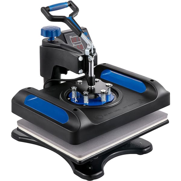 SKYSHALO Heat Press, 12 x 15 in. es 800-Watt, 5-in-1 Combo for Sublimation Transfer, Featuring Dual Digital Controls, Blue
