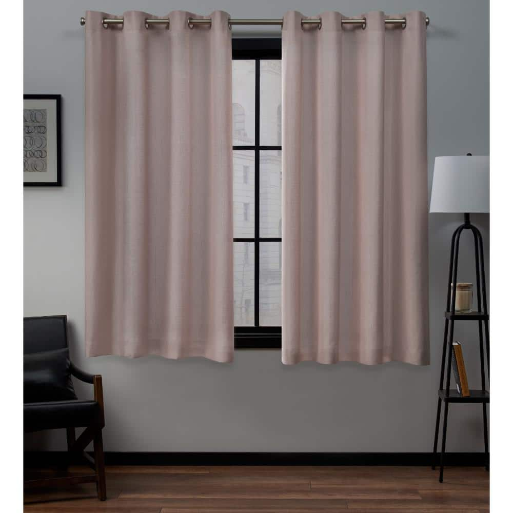 Exclusive Home Curtains Blush Linen Grommet Room Darkening Curtain 54 In W X 63 In L Set Of 2 Eh8181 09 2 63g The Home Depot