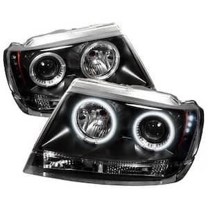 Jeep Grand Cherokee 99-04 Projector Headlights - CCFL Halo - LED ( Replaceable LEDs ) - Black