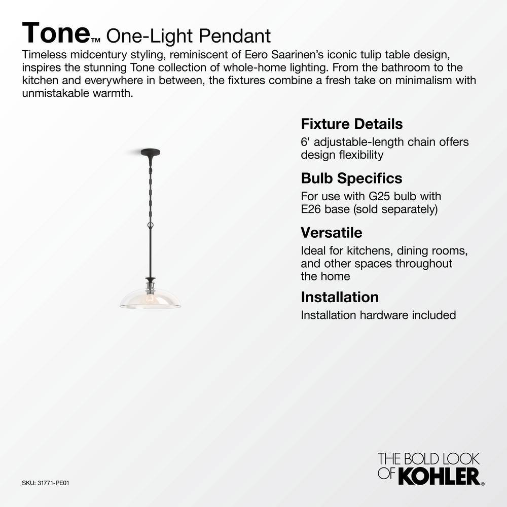 Black and Brass Glass Pendant Light with Adjustable Cord
