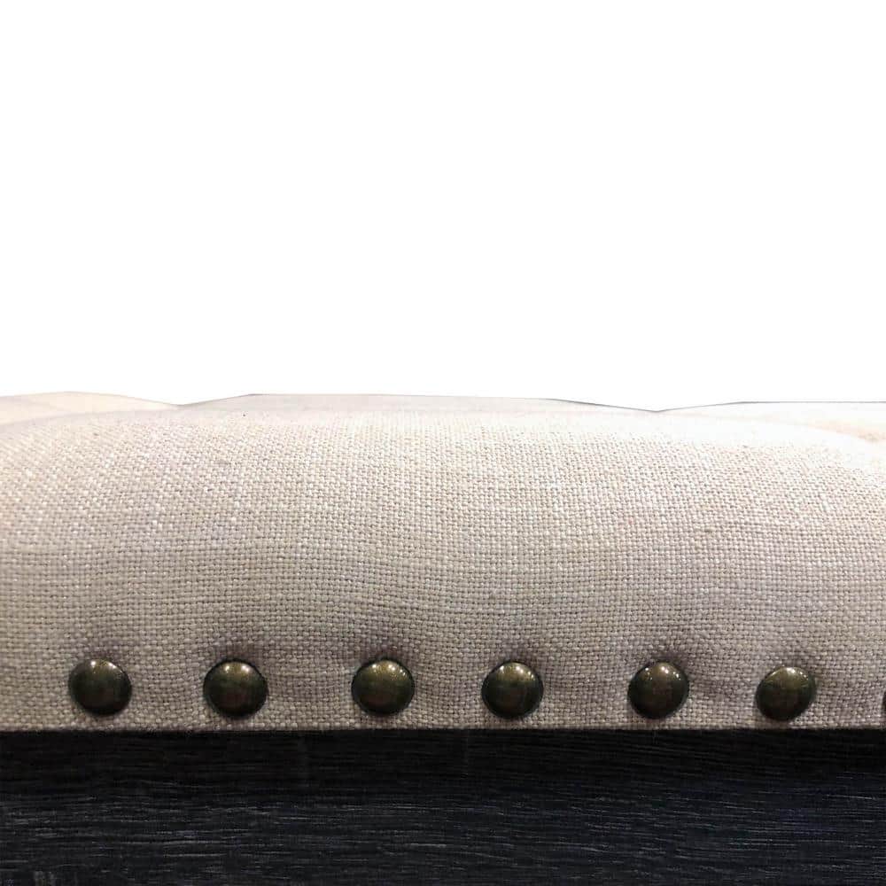 Antique Gray Natural Linen Upholstered Parsons Side Chair