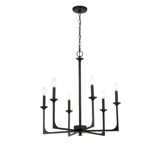 Luminosa Display 6-Light Matte Black Chandelier
