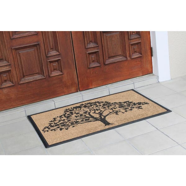 A1hc Rubber and Coir Beautifully Design Welcome Durable Doormat 23 inchx39 inch Beige Size: 23 inch x 39 inch