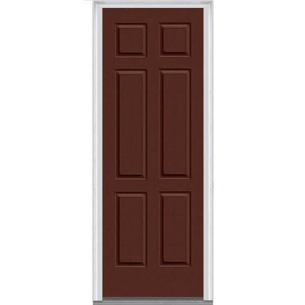 MMI Door 32 in. x 96 in. 6-Panel Painted Majestic Right-Hand Steel Exterior Prehung Front Door