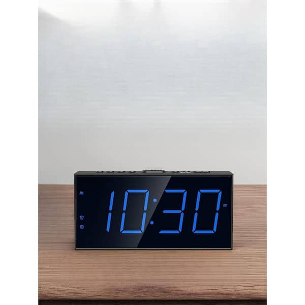 Afoxsos Digital Dual Alarm Clock with LED Display, USB Charger