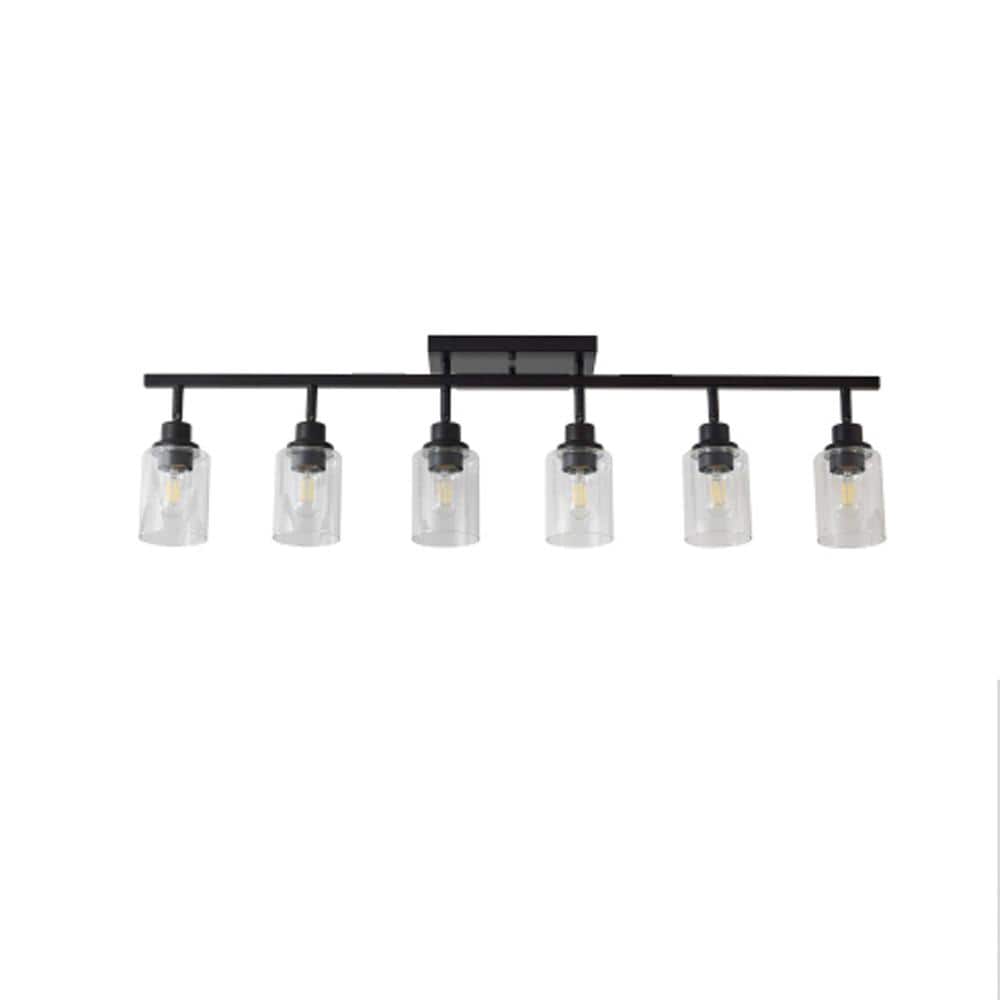 43.7 in. W 6-Light Track Lighting Kit Black Bathroom Wall Sconces, Rotatable Spotlight for Kitchen Shop Hallway price history on PriceWatchPro