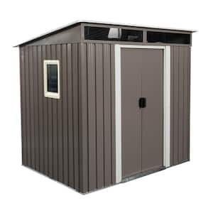 6 ft. x 5 ft. Outdoor Metal Storage Shed with Window Transparent Plate, 27.53 sq. ft.