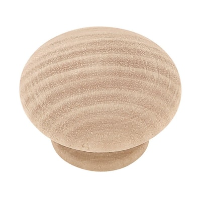 Classic 1-1/2 in. (38 mm) Birch Wood Round Cabinet Knob (10-Pack)