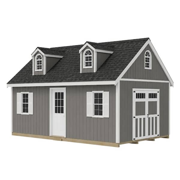 Planner's Paradise 12 ft. x 24 ft. Wood Shed Kit with Transom Doors, Loft, Dormer Kit and FortressFloor (288 sq. ft.)