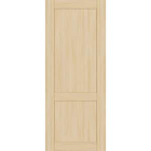 2-Panel Shaker 18 in. W. x 80 in. No Bore Loire Ash Solid Composite Core Wood Interior Door Slab