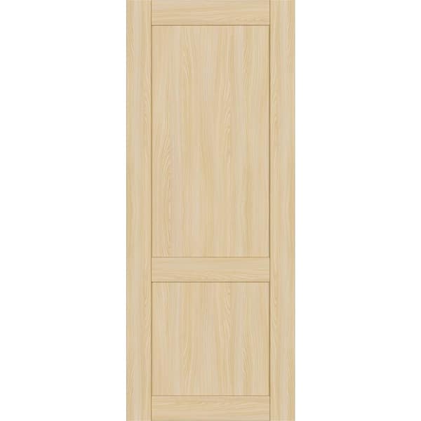 2 Panel Shaker 28 in. x 80 in. No Bore Loire Ash Solid Composite Core Wood Interior Door Slab