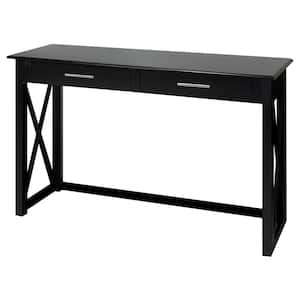 Bay 48 in. Black Standard Rectangle Wood Console Table with Drawers