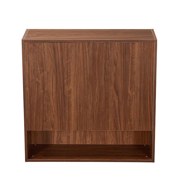 Madison 36 in. W x 11.8 in. D x 36 in. H Bathroom Storage Wall Cabinet in Brown Walnut