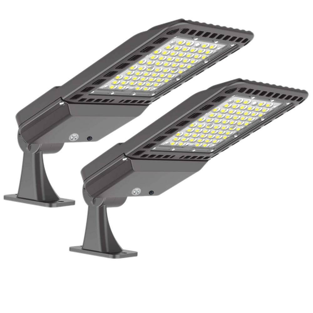 800Watt Equivalent Integrated LED Bronze Dusk to Dawn Arm Mount LED Area Li