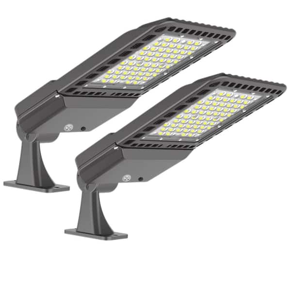 Honbei 800Watt Equivalent Integrated LED Bronze Dusk to Dawn Arm Mount LED Area Light,2800lm Outdoor Commercial Lighting 2Pack