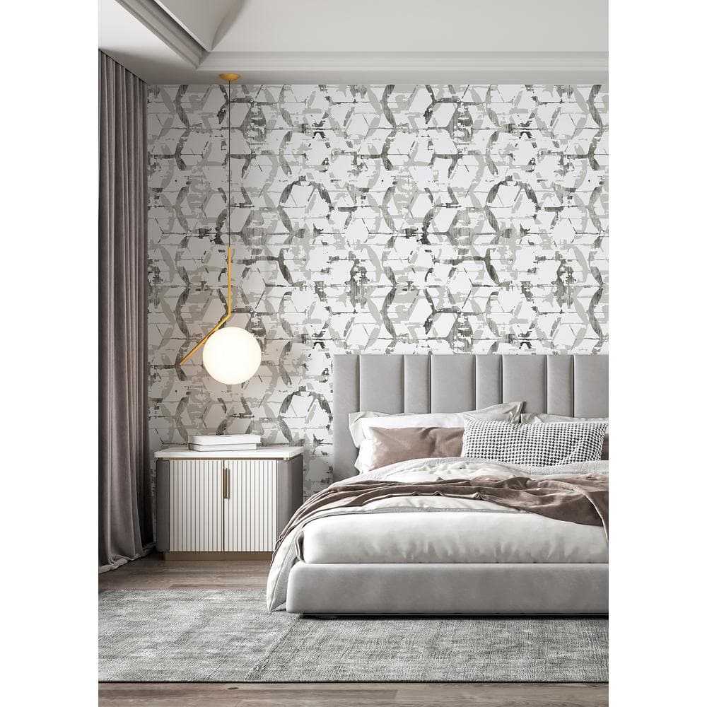 Grey Geometric Non-Pasted Washable Wall Mural