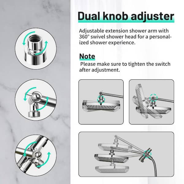 12" Square Rain Shower Head High Pressure Ultra Thin Bath Shower - Bed 4 thumbnail image