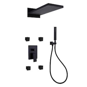 4-Jet Mixer Shower System Combo with Shower Head and Handshower in Matte Black