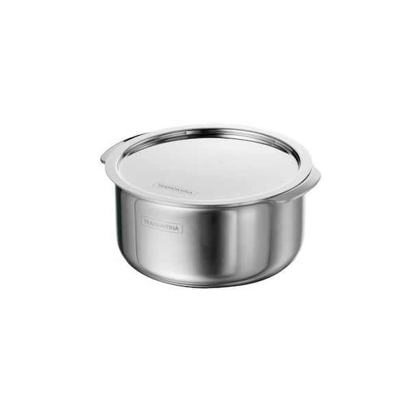 Utsava 1.75 qt. Tri-Ply Clad Stainless Steel Tope/Patila with Lid