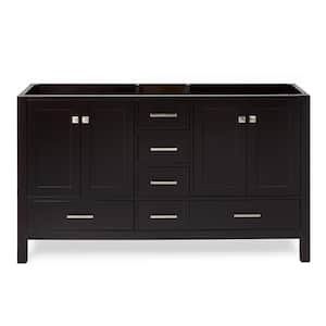 Cambridge 60 in. W x 21.5 in. D x 34.5 in. H Double Freestanding Bath Vanity Cabinet Only in Espresso