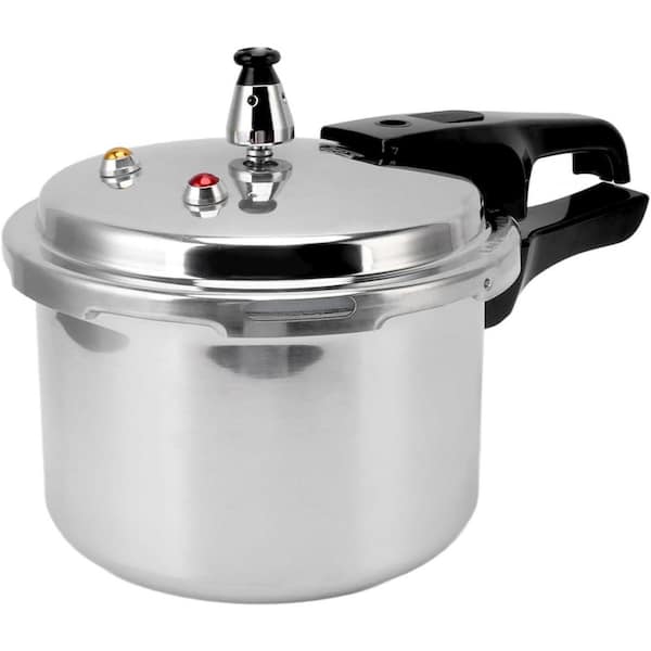 3.17 qt. Silver Aluminum Small Pressure Cooker, Mini Aluminum Alloy Pressure Cooker with Magnetic Bottom
