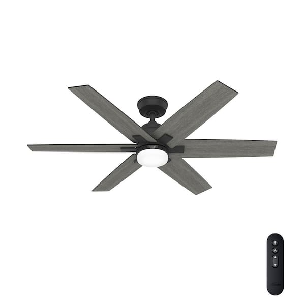 Aeropress 52 in. HunterExpress Easy Install Matte Black Indoor Ceiling Fan with LED Light Kit and Handheld Remote