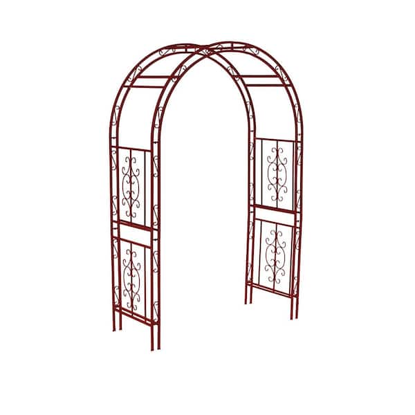 PALEO 84 in. x 53 in. Garden Arbor Slim Metal Arch with Iron Trellis for Climbing Plants : Elegant Wedding Arbor