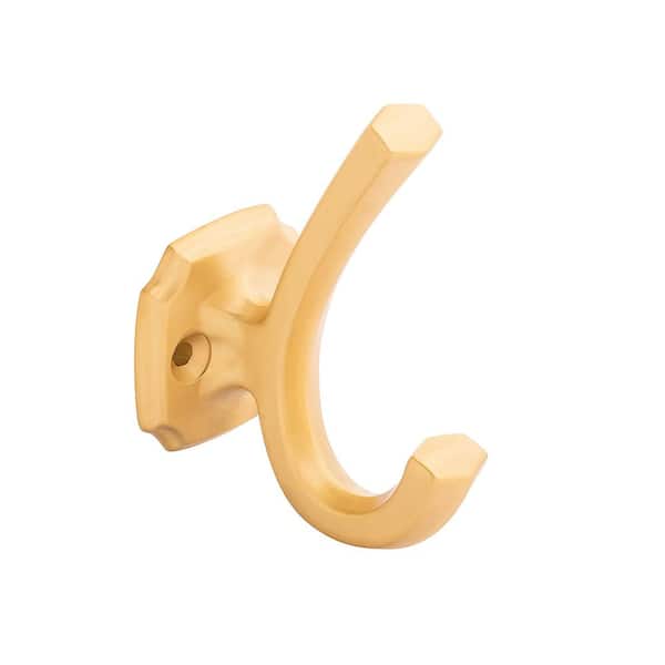 Veranda 1 in. Brushed Golden Brass Hook (5-Pack)