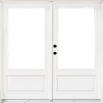 72 in. x 80 in. Fiberglass Smooth White Right-Hand Inswing Hinged 3/4 Lite Patio Door