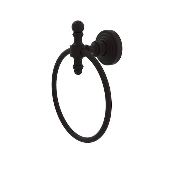 Allied Brass Retro Wave Collection Wall Mounted Towel Ring in Oil Rubbed Bronze