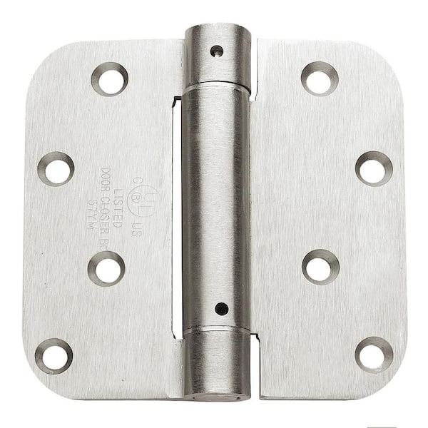 Global Door Controls 3.5 in. x 3.5 in. Satin Nickel Full Mortise Residential Squared Hinge with Removable Pin - Set of 2