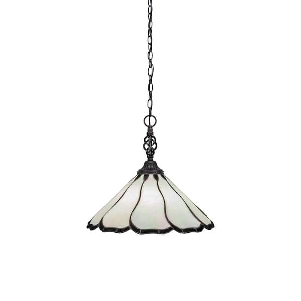 OUKANING 60-Watt 3-Light Gold Vintage Pendant Light with