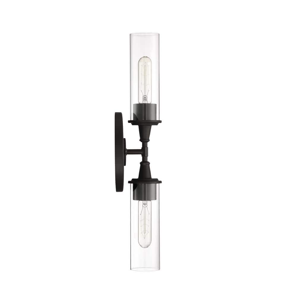 Modina 19.5 in. 2 -Light Espresso Finish Wall Sconce with Clear Glass price history on PriceWatchPro