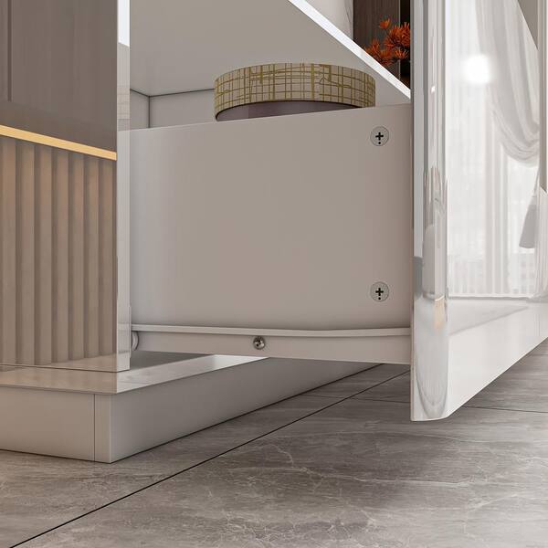 FUFU&GAGA 70.8 in. W x 14.5 in. D x 17.3 in. H, White Luxury