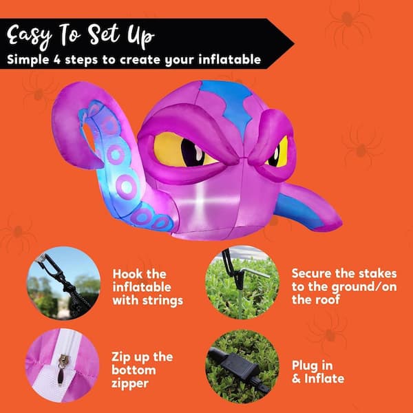 4 ft. LED Halloween Octopus Inflatable