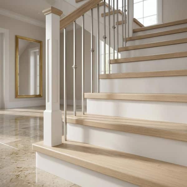 STEPSOLUTION Lathem Pine Stair Tread Molding Square-Exact Match