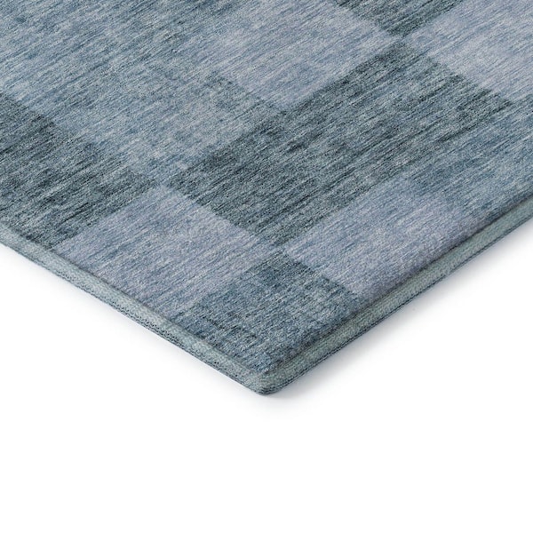 Mayfield Premium Machine Washable Abstract AMF1139 Denim 3 ft. x 4 ft. Area Rug