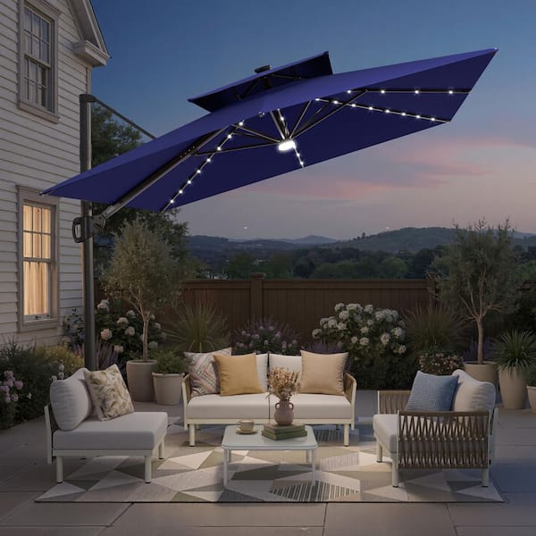 9 foot solar patio umbrella WestinTrends ft. Power LED lights Market shield your eyes from an afternoon glare 9 Foot Patio Umbrella with