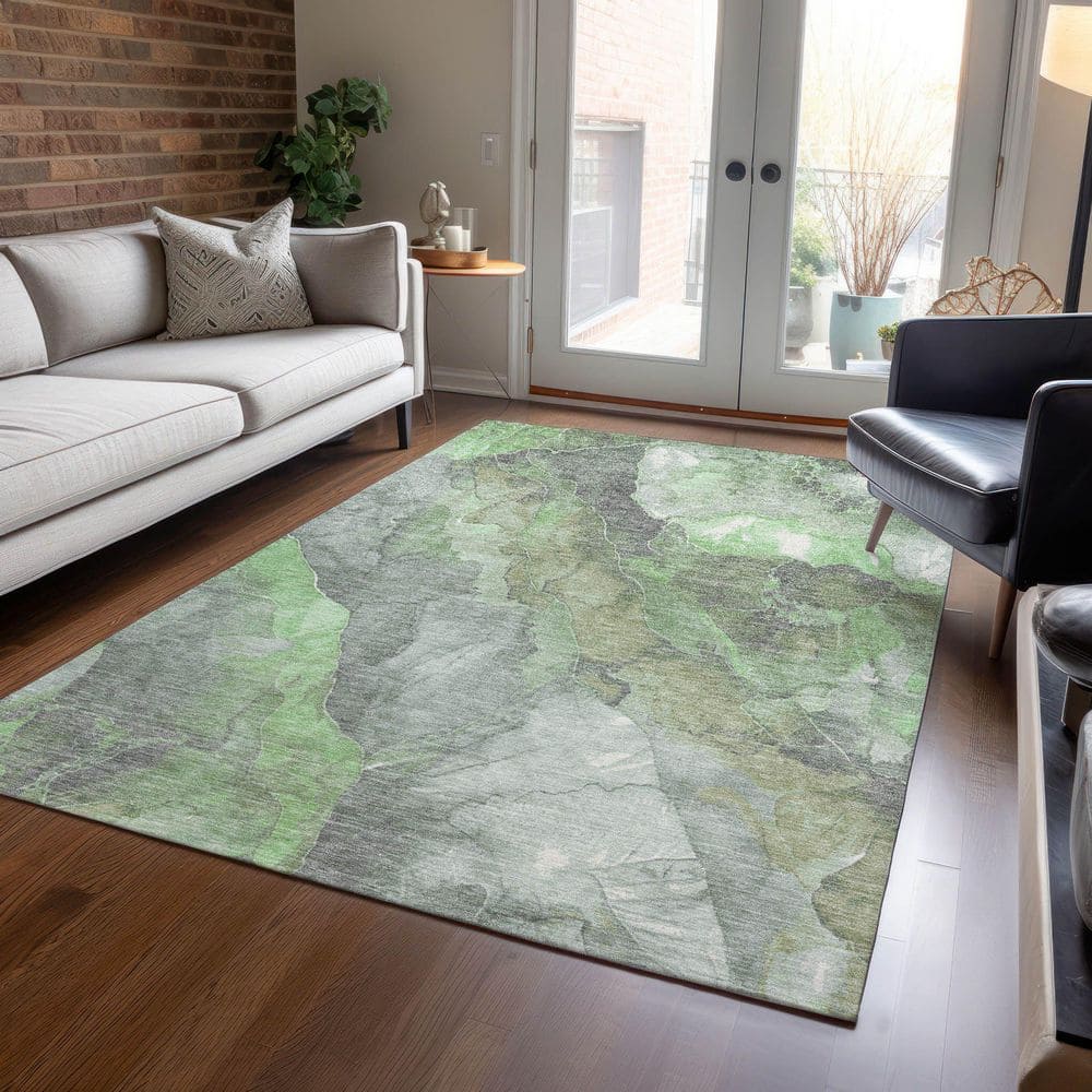 Chantille Machine Washable Indoor/Outdoor Abstract ACN1787 Green 9 ft. x 12 ft. Area Rug price history on PriceWatchPro
