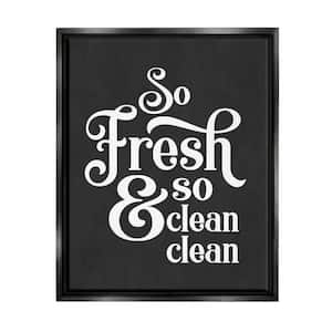 So Fresh So Clean Laundry Phrase Vintage" by Lettered and Lined Floater Frame Typography Wall Art Print 17 in. x 21 in.