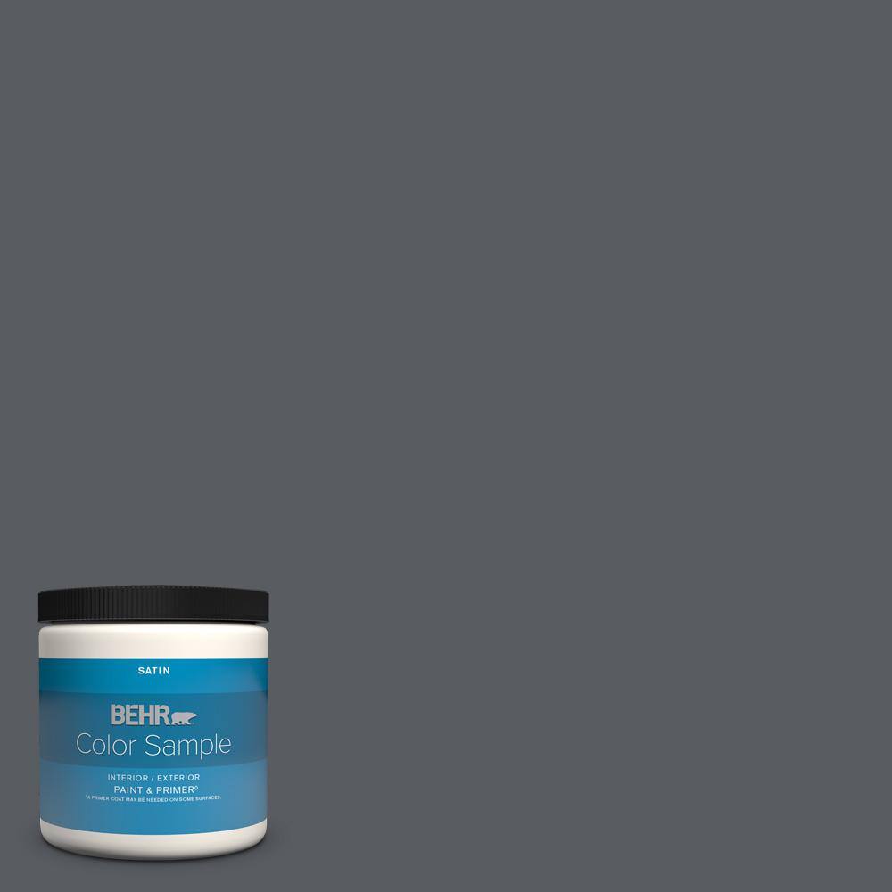 Behr Premium Plus 8 Oz Ppu18 02 Pencil Point Satin Enamel Interior Exterior Paint Primer Color Sample The Home Depot