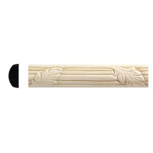 1167-4WHW 0.375 in. D x 0.875 in. W x 47.5 in. L Unfinished White Hardwood Leaf Chair Rail Moulding