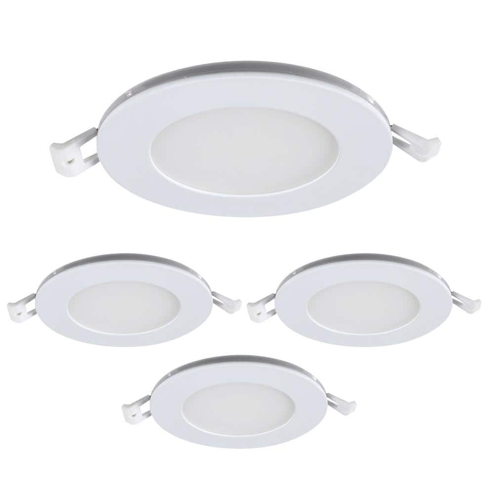 Feit Electric 4in. Integrated LED White Canless Recessed Light Dimmable ...