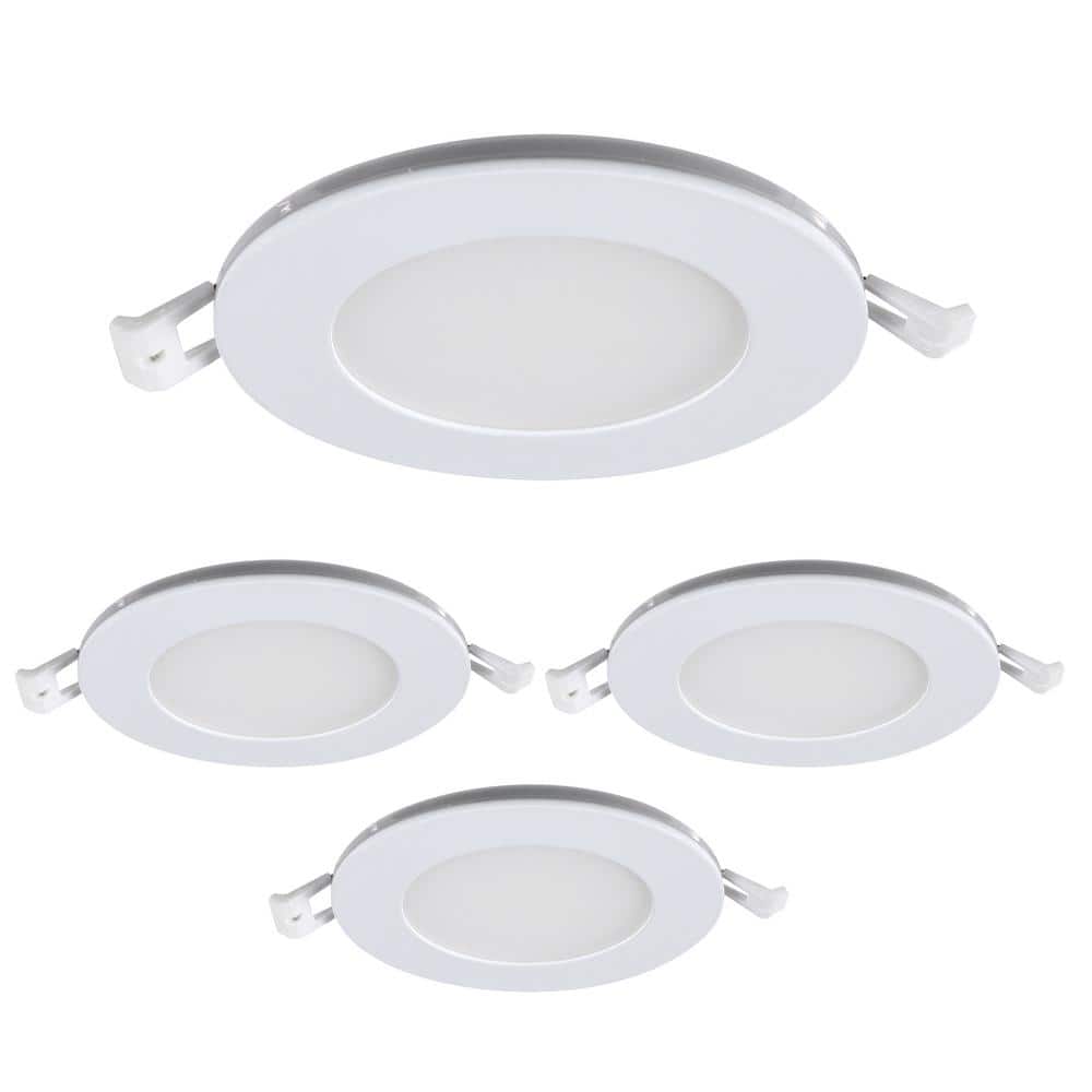4 in. 850 Lumens Selectable CCT Dimmable Integrated LED Canless Recessed Light Trim w/ Night Light mode, White 4-Pack price history on PriceWatchPro