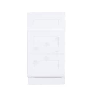Lancaster Shaker Assembled 12 in. W x 21 in. D x 33 in. H Bath Vanity Cabinet with 3 Drawers in White