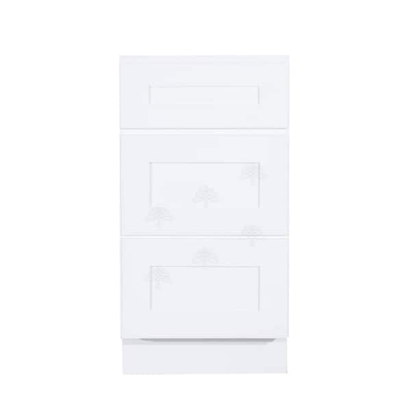 Lancaster Shaker Assembled 12 in. W x 21 in. D x 33 in. H Bath Vanity Cabinet with 3 Drawers in White
