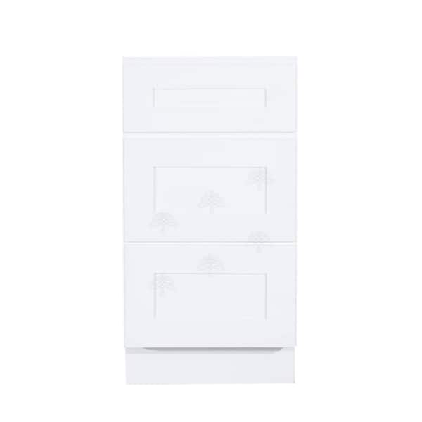 LIFEART CABINETRY Lancaster Shaker Assembled 18 in. W x 21 in. D x 33 in. H Bath Vanity Cabinet with 3 Drawers in White
