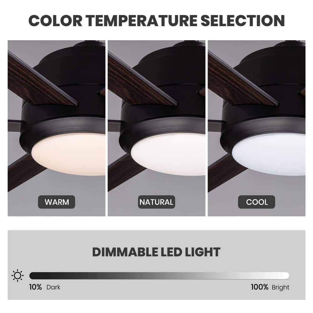 84'' Black Polycarbonate Industrial Ceiling Fan with LED Light and Remote