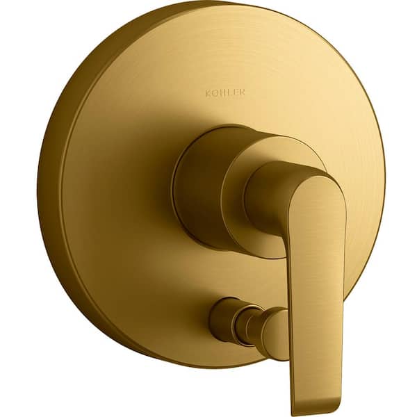 KOHLER Avid 1-Handle Shower Trim in Vibrant Brushed Moderne Brass (Valve Not Included)