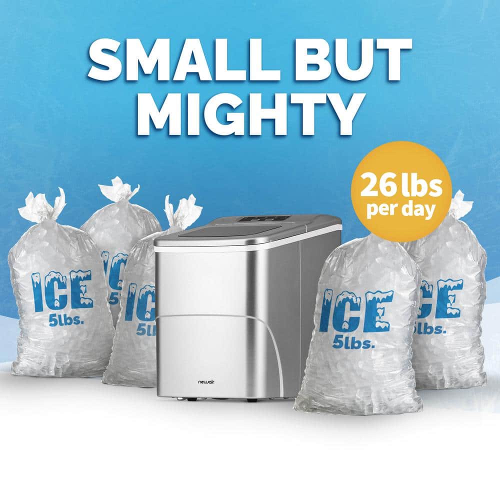 Newair 26 lb Silver Portable Countertop Ice Maker